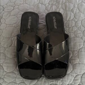 Olivia Miller Glossy Black Sandals